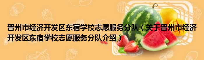 晋州市经济开发区东宿学校志愿服务分队 关于晋州市经济开发区东宿学校志愿服务分队介绍