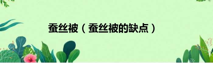 蚕丝被 蚕丝被的缺点