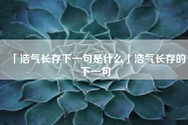  浩气长存下一句是什么浩气长存的下一句