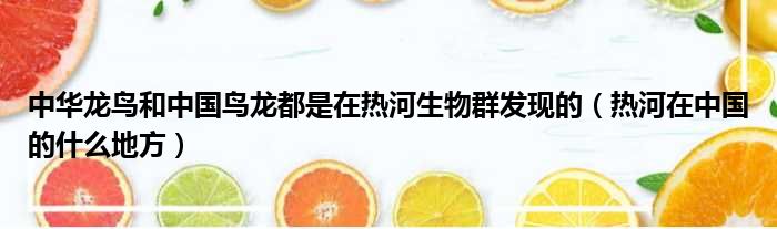 中华龙鸟和中国鸟龙都是在热河生物群发现的 热河在中国的什么地方