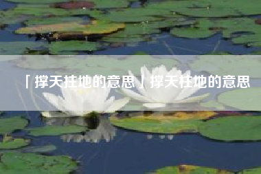  撑天拄地的意思撑天柱地的意思