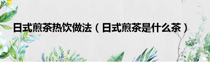 日式煎茶热饮做法 日式煎茶是什么茶