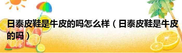 日泰皮鞋是牛皮的吗怎么样 日泰皮鞋是牛皮的吗