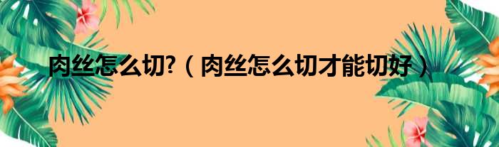 肉丝怎么切  肉丝怎么切才能切好