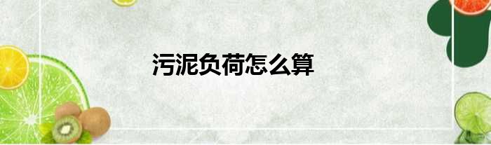 污泥负荷怎么算