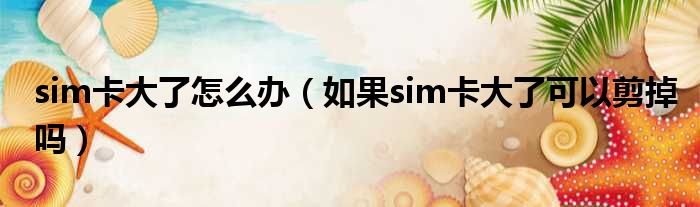 sim卡大了怎么办 如果sim卡大了可以剪掉吗