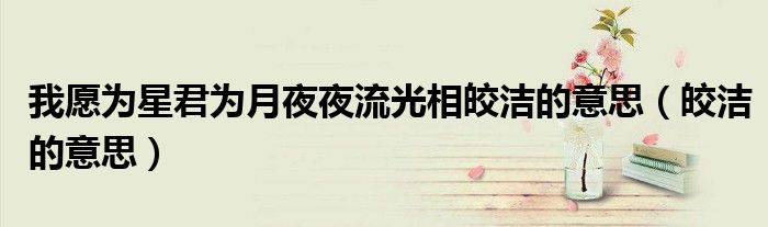 我愿为星君为月夜夜流光相皎洁的意思 皎洁的意思