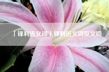  锋利近义词锋利近义词反义词