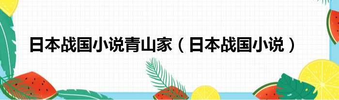 日本战国小说青山家 日本战国小说
