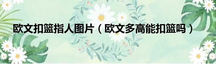 欧文扣篮指人图片 欧文多高能扣篮吗