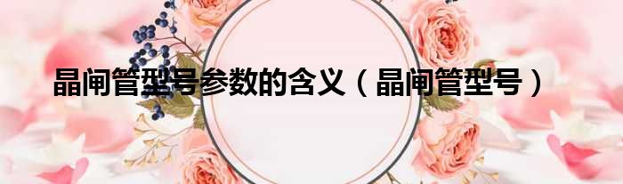 晶闸管型号参数的含义 晶闸管型号