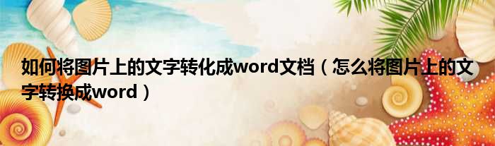 如何将图片上的文字转化成word文档 怎么将图片上的文字转换成word
