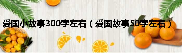爱国小故事300字左右 爱国故事50字左右