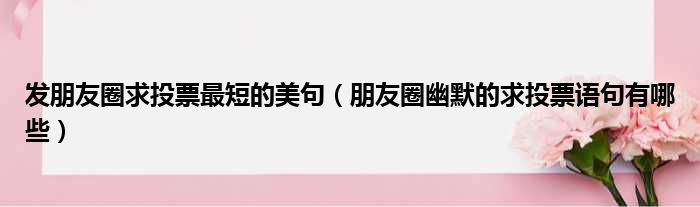 发朋友圈求投票最短的美句 朋友圈幽默的求投票语句有哪些