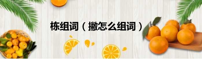 栋组词 撇怎么组词