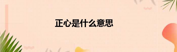 正心是什么意思
