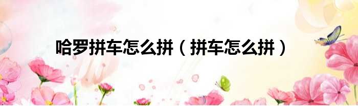 哈罗拼车怎么拼 拼车怎么拼