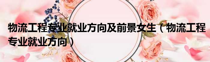 物流工程专业就业方向及前景女生 物流工程专业就业方向