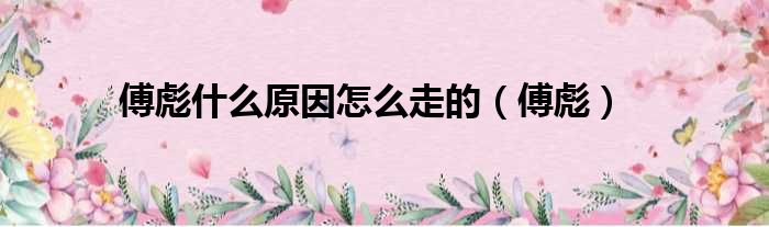 傅彪什么原因怎么走的 傅彪