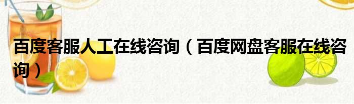 百度客服人工在线咨询 百度网盘客服在线咨询