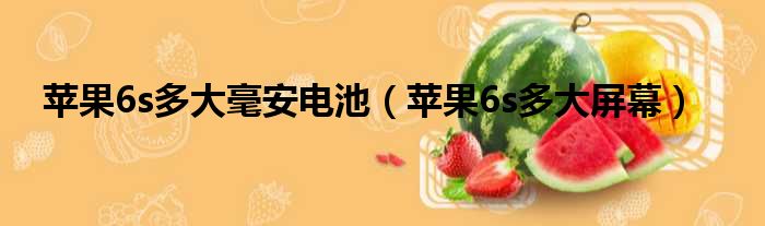 苹果6s多大毫安电池 苹果6s多大屏幕