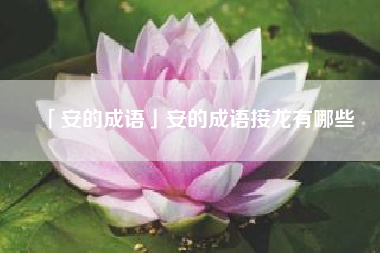  安的成语安的成语接龙有哪些