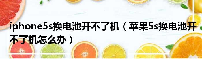 iphone5s换电池开不了机 苹果5s换电池开不了机怎么办