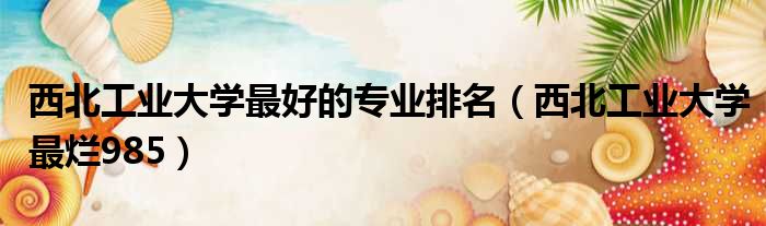 西北工业大学最好的专业排名 西北工业大学最烂985