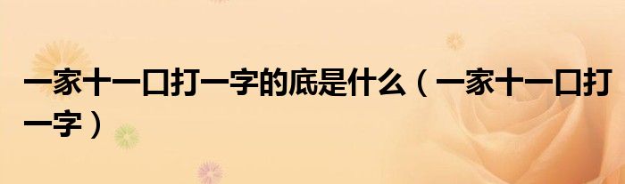 一家十一口打一字的底是什么 一家十一口打一字