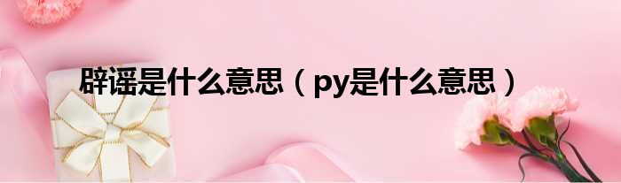辟谣是什么意思 py是什么意思