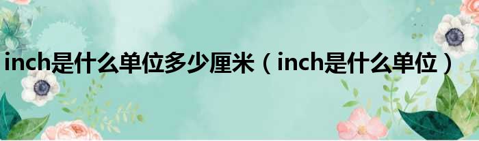 inch是什么单位多少厘米 inch是什么单位