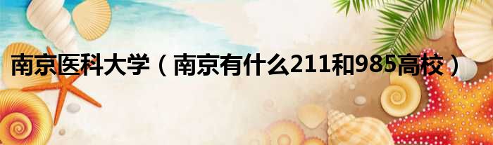 南京医科大学 南京有什么211和985高校