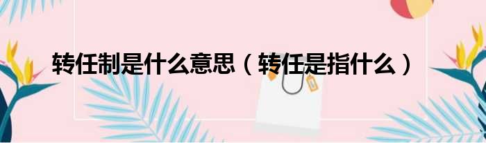 转任制是什么意思 转任是指什么