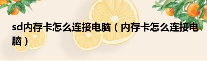 sd内存卡怎么连接电脑 内存卡怎么连接电脑