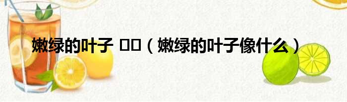 嫩绿的叶子 ☘️ 嫩绿的叶子像什么