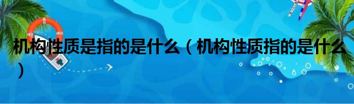 机构性质是指的是什么 机构性质指的是什么