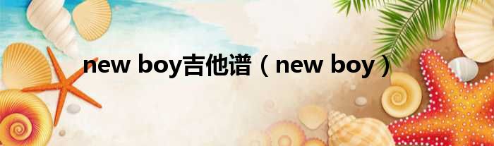 new boy吉他谱 new boy