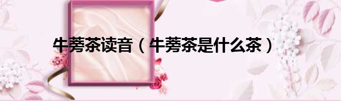 牛蒡茶读音 牛蒡茶是什么茶
