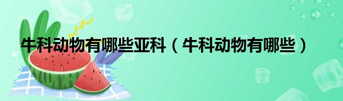 牛科动物有哪些亚科 牛科动物有哪些