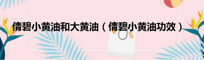 倩碧小黄油和大黄油 倩碧小黄油功效
