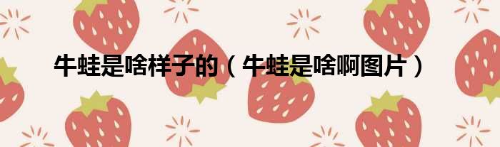 牛蛙是啥样子的 牛蛙是啥啊图片