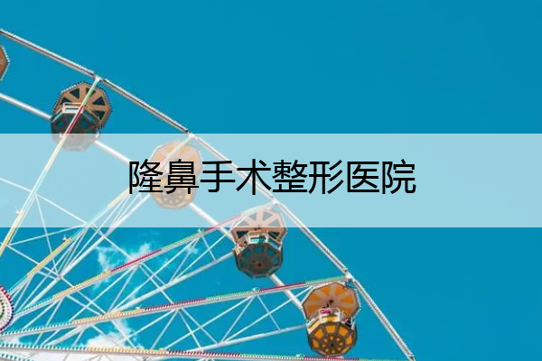 隆鼻手术整形医院 隆鼻的整形医院