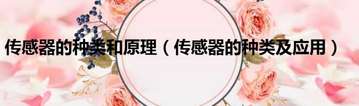 传感器的种类和原理 传感器的种类及应用