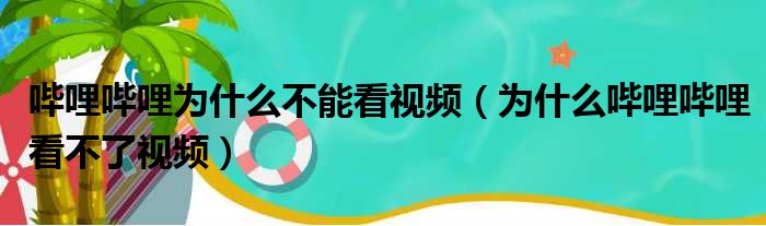 哔哩哔哩为什么不能看视频 为什么哔哩哔哩看不了视频