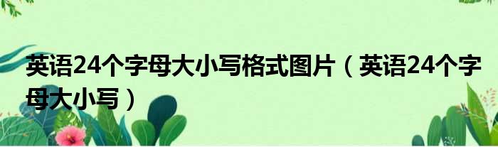 英语24个字母大小写格式图片 英语24个字母大小写