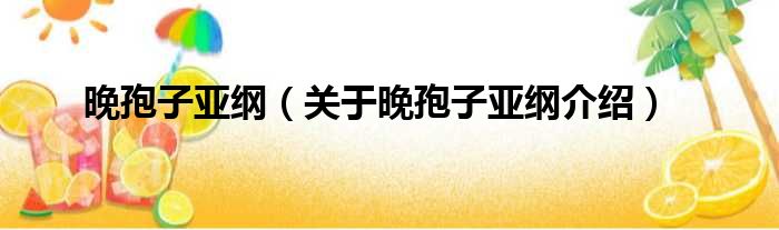 晚孢子亚纲 关于晚孢子亚纲介绍