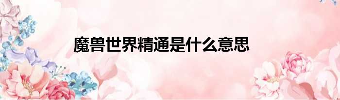 魔兽世界精通是什么意思