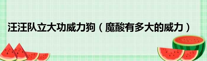 汪汪队立大功威力狗 魔酸有多大的威力