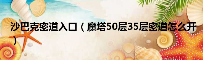 沙巴克密道入口 魔塔50层35层密道怎么开