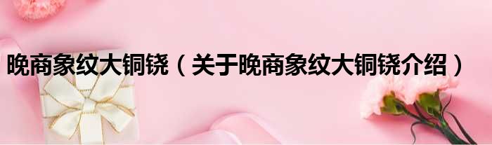 晚商象纹大铜铙 关于晚商象纹大铜铙介绍